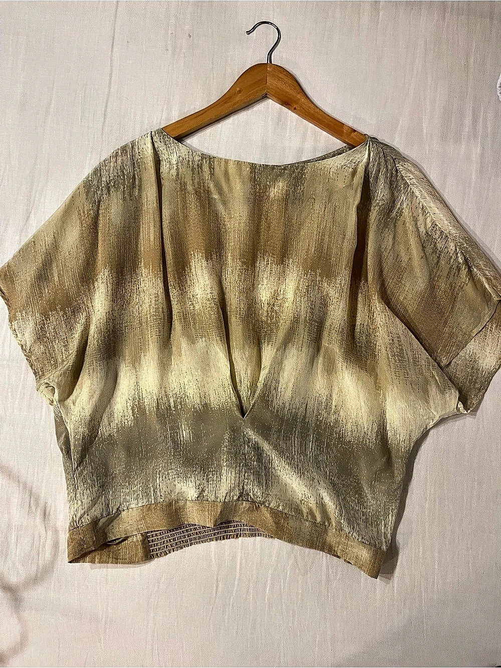 Halogen Gold Short Sleeve Blouse Size Small